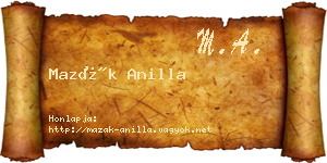 Mazák Anilla névjegykártya